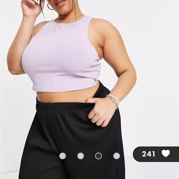 ASOS‎ DESIGN Curve plisse culotte pants in black 24 NWT and in packaging - Picture 3 of 8